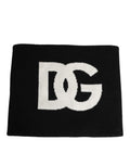 Black D&G Logo Cashmere Knitted Men's One Size Scarf