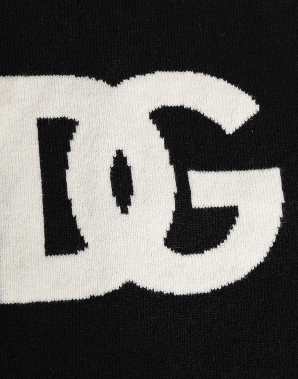 Black D&G Logo Cashmere Knitted Men's One Size Scarf