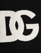 Black D&G Logo Cashmere Knitted Men's One Size Scarf
