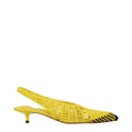 Gelbe flache Ledersandalen