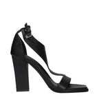 Schwarze Leder-Riemchensandaletten mit Stilettoabsatz