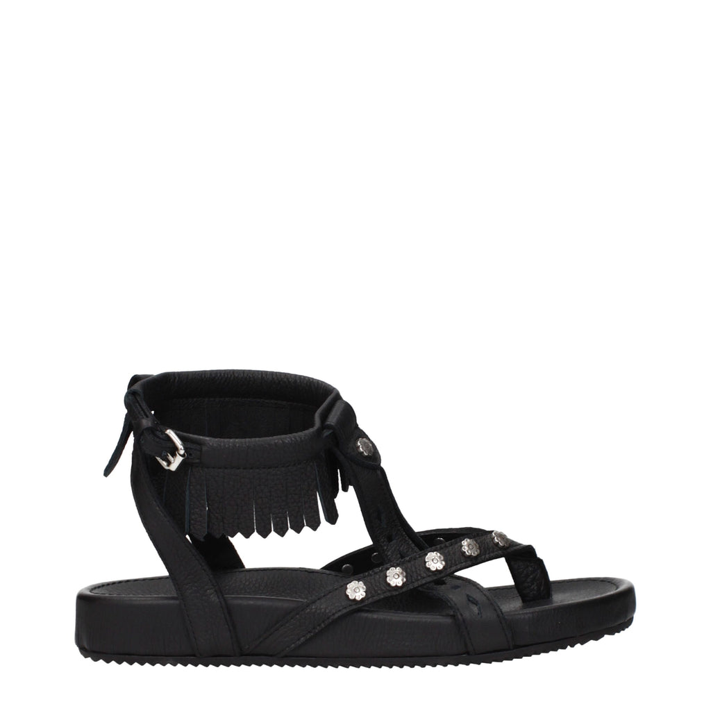 Sandals in Black Leather