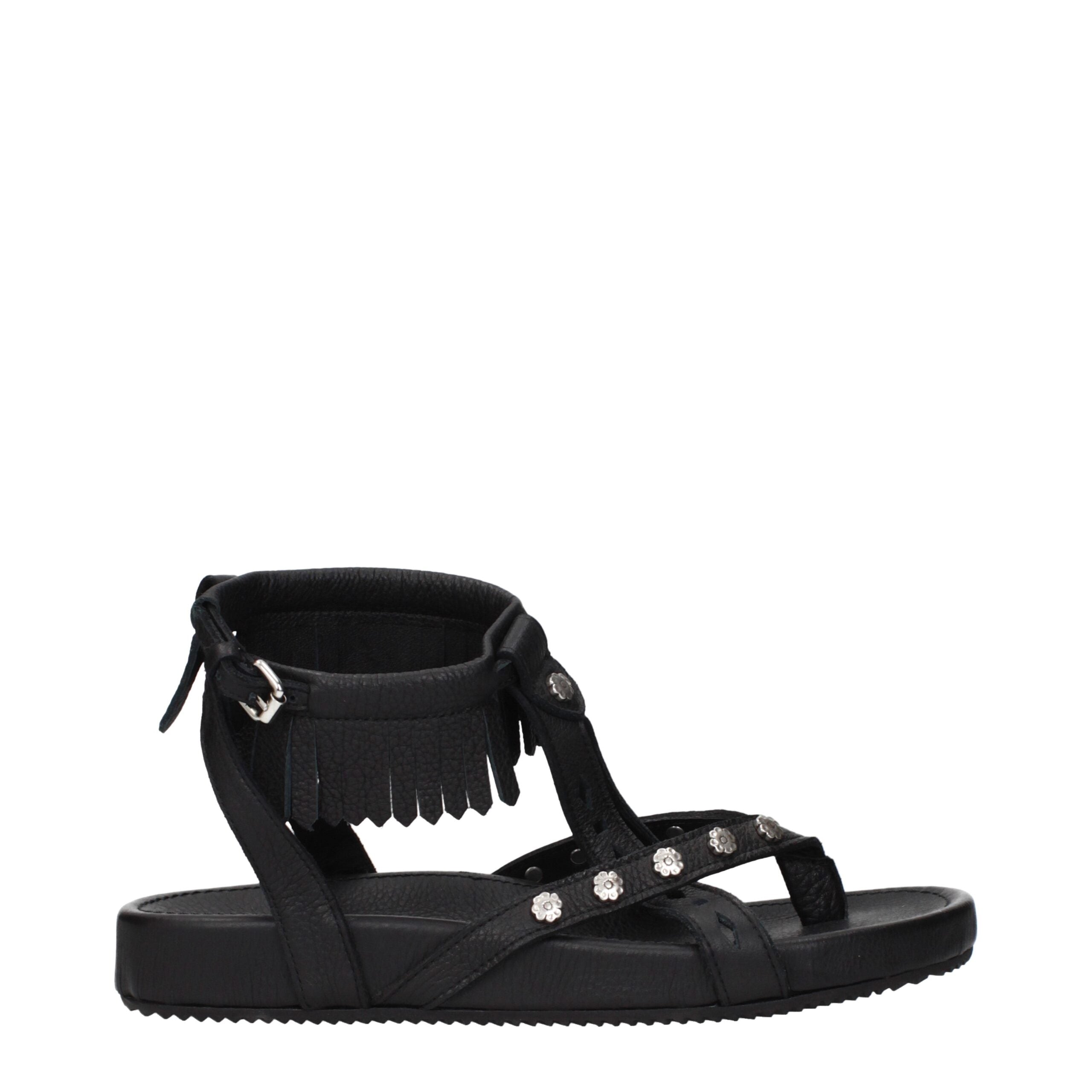 Sandals in Black Leather