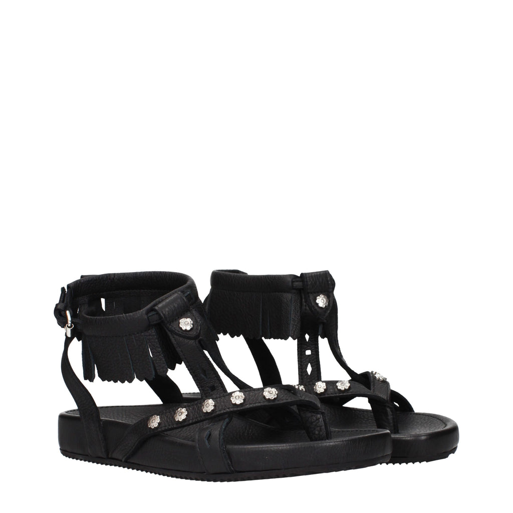 Sandals in Black Leather