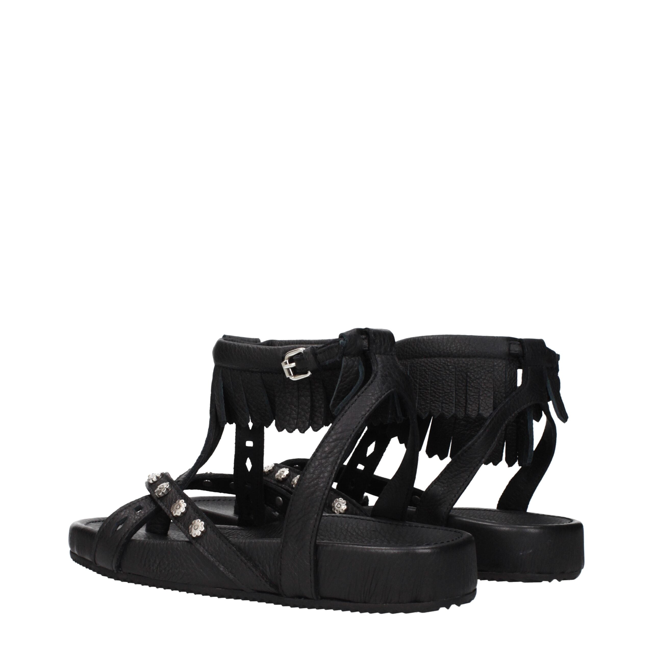 Sandals in Black Leather