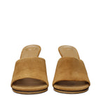 Brown Leather Stiletto Heel Sandals