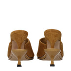 Brown Leather Stiletto Heel Sandals