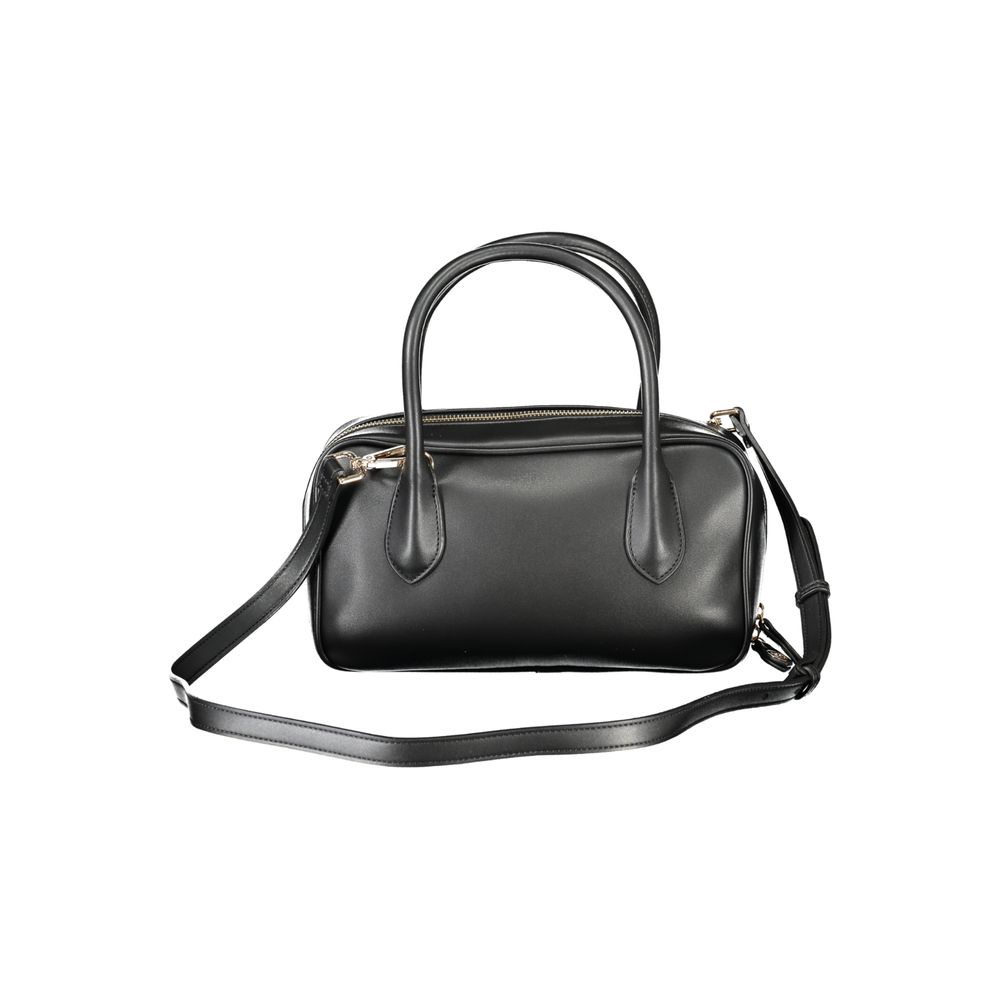 Schwarze Damenhandtasche aus Polyurethan