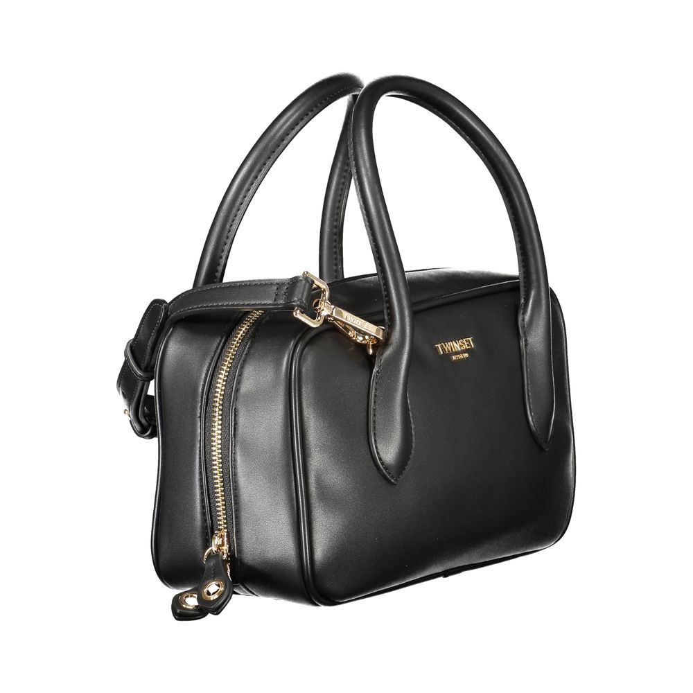 Schwarze Damenhandtasche aus Polyurethan