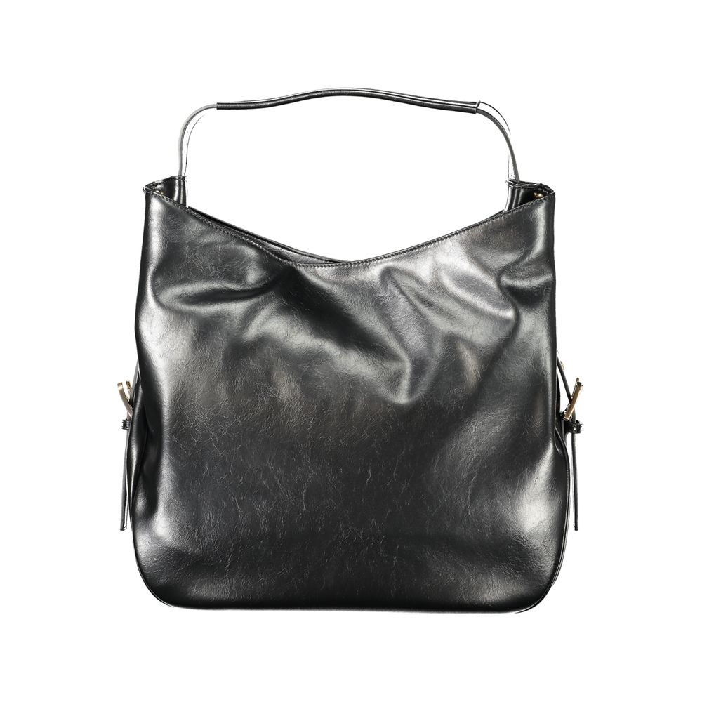 Schwarze Polyurethan Damen Hobo Bag