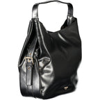 Schwarze Polyurethan Damen Hobo Bag