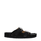 Black Leather Slippers