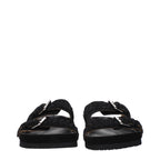 Black Leather Slippers