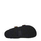 Black Leather Slippers