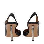 Black Leather High Heel Pumps