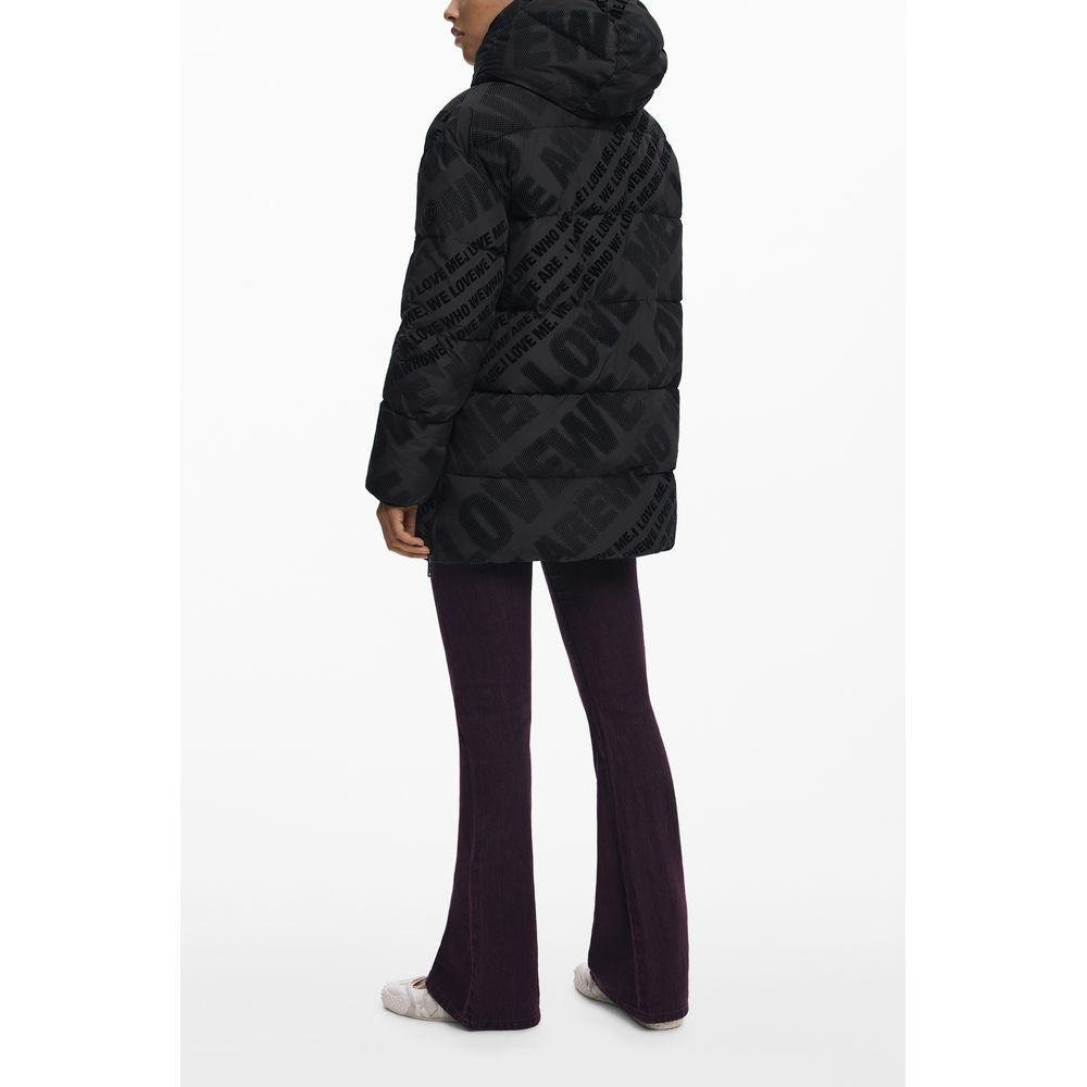 Black Polyester Women Jacket