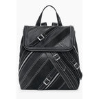 Black Polyurethane Women Backpack