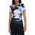Black Polyester Women T-Shirt