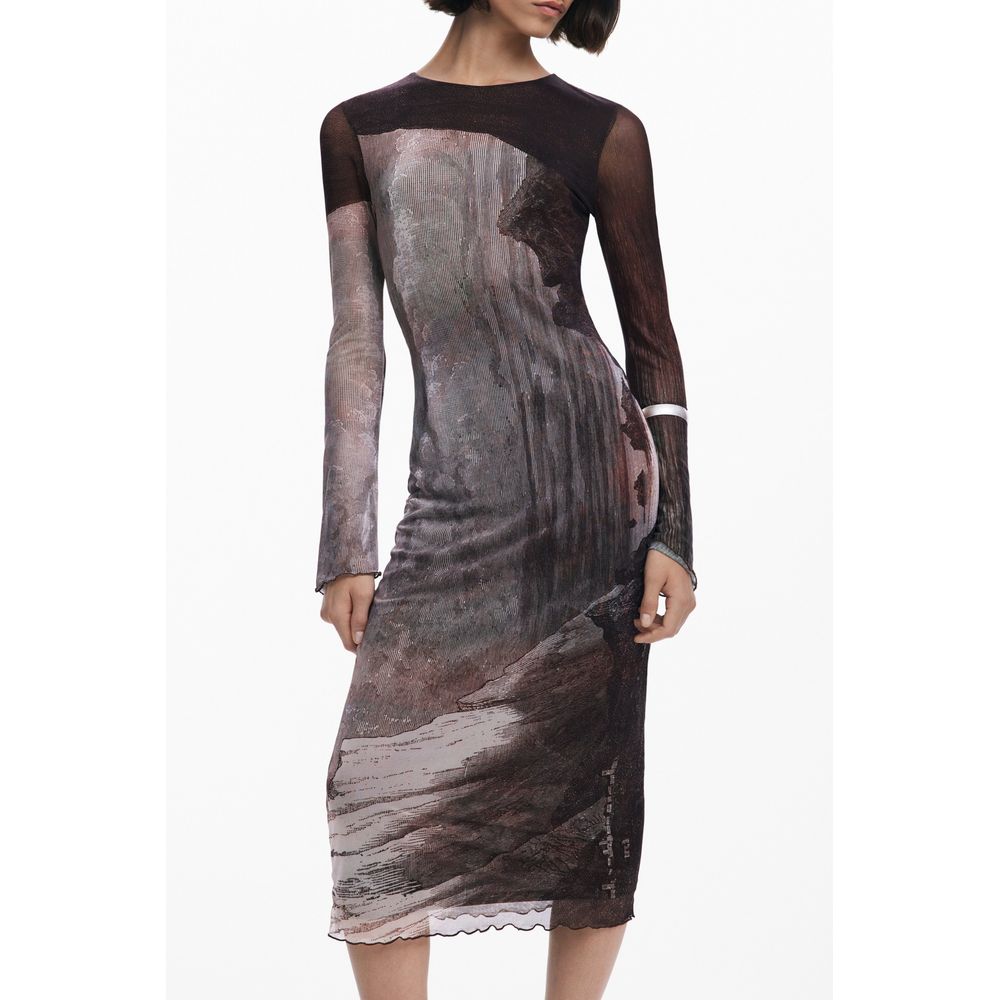Braunes Polyester-Damenkleid