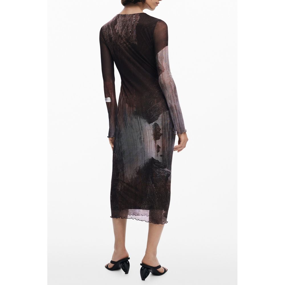 Braunes Polyester-Damenkleid