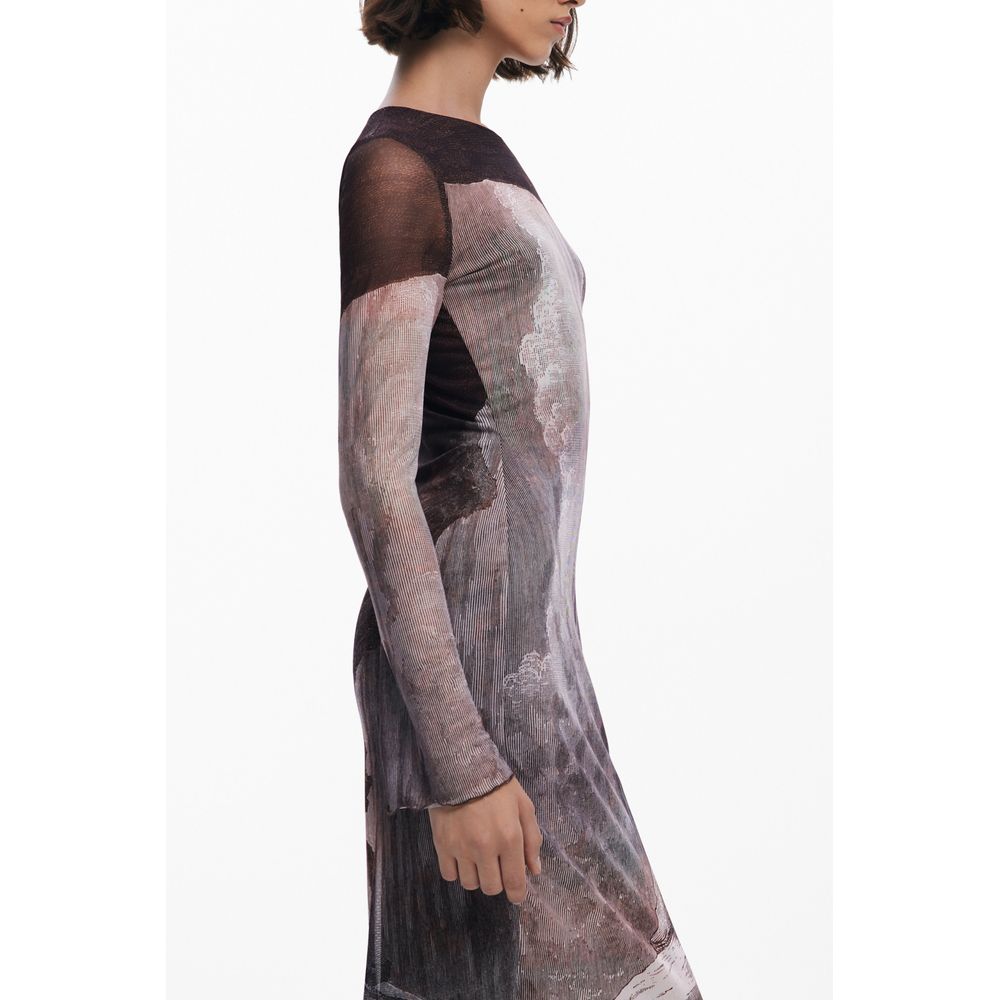 Braunes Polyester-Damenkleid