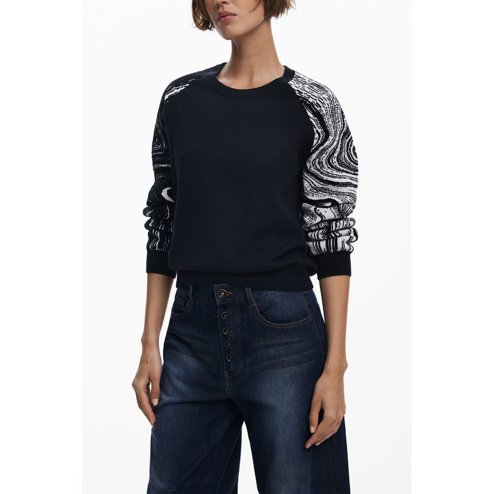 Black Polyester Women's Sweater