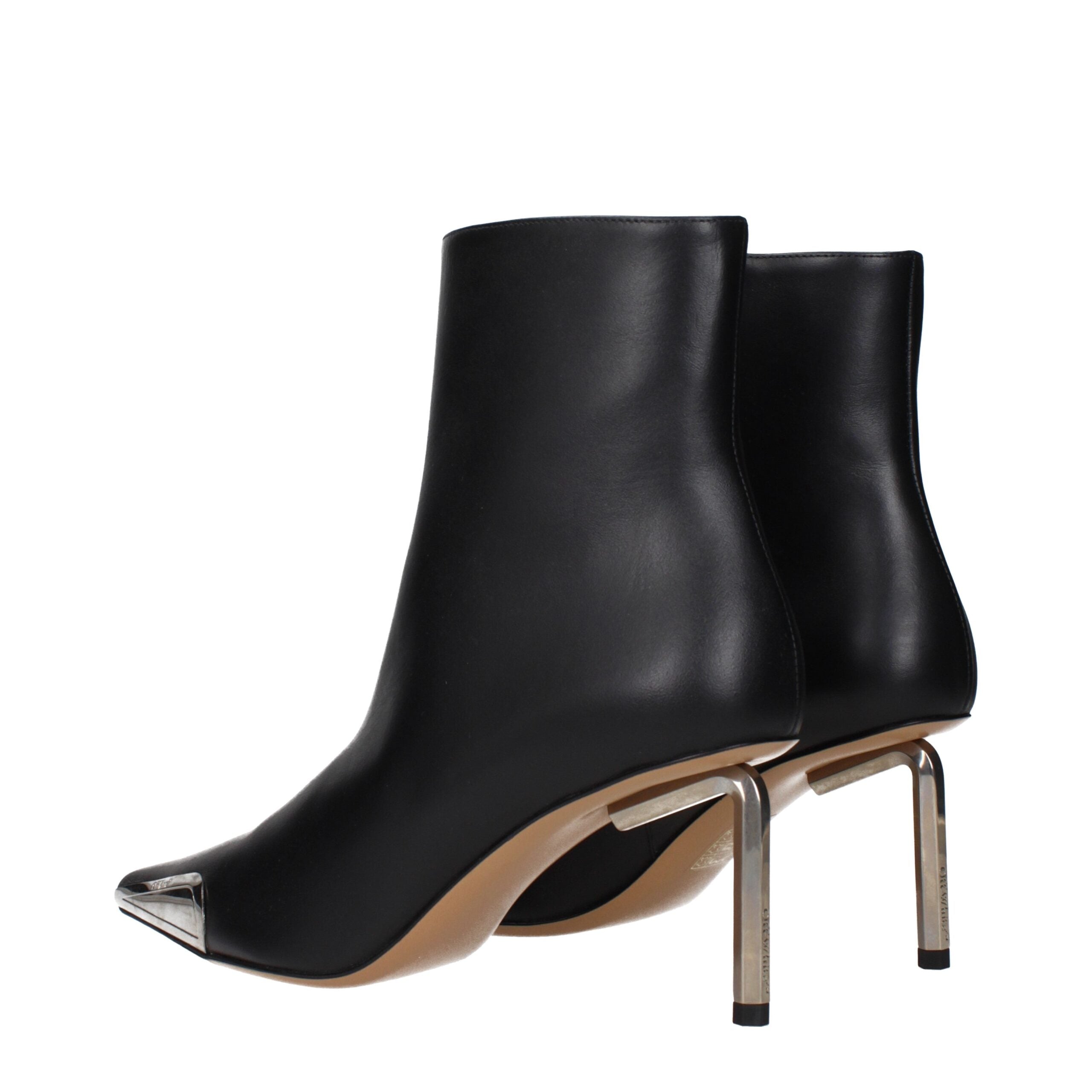 Schwarze Leder Stiefeletten