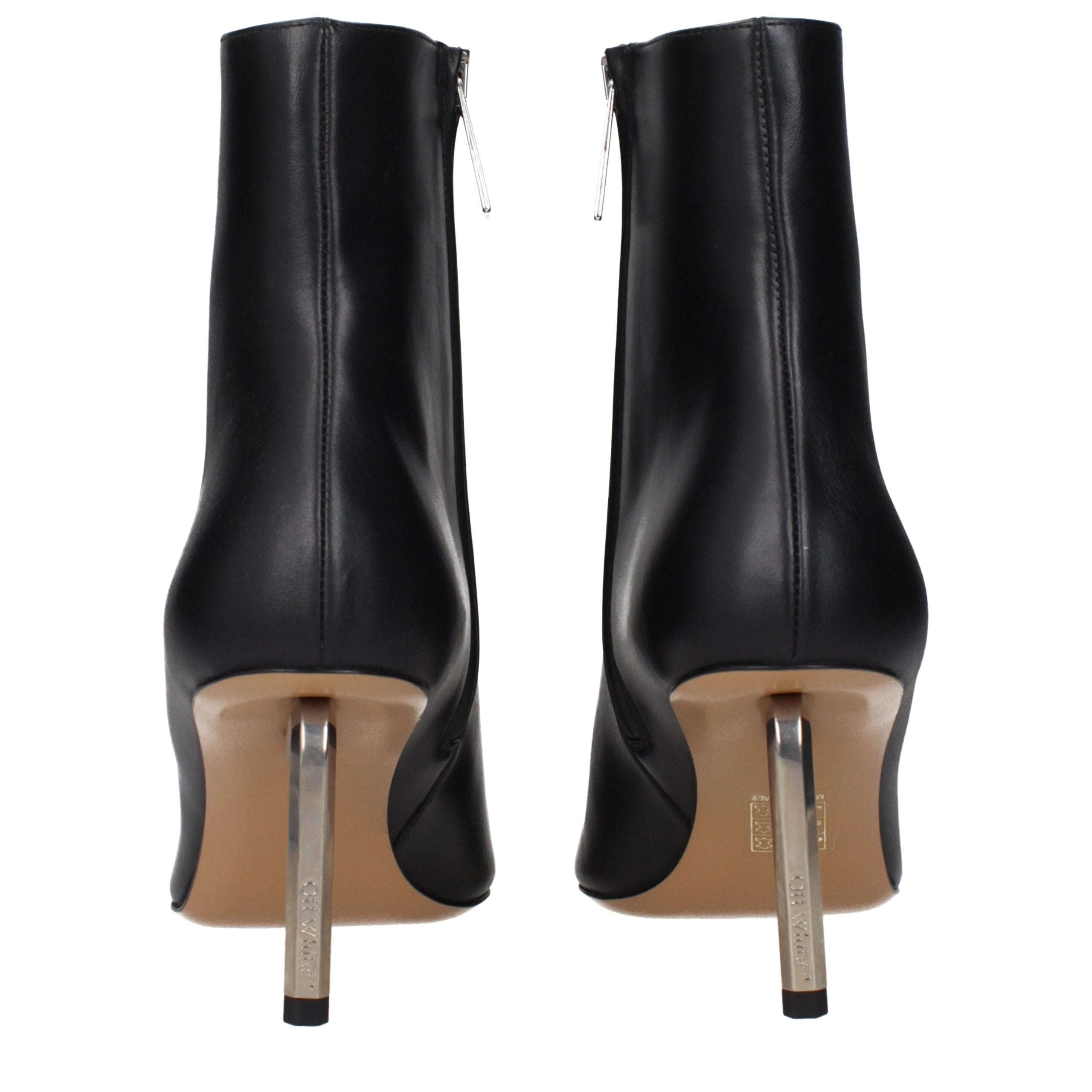 Schwarze Leder Stiefeletten