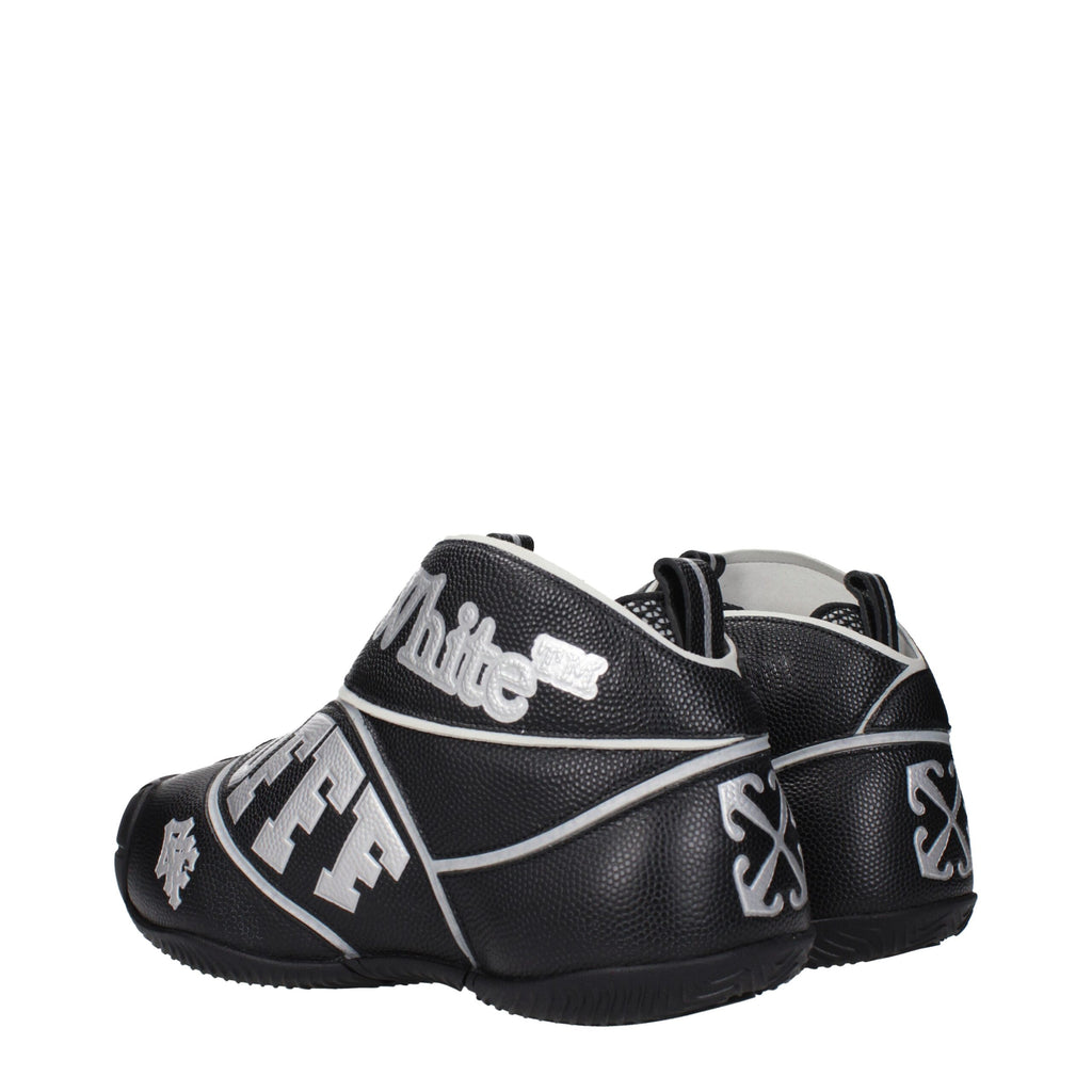 Black Leather High Top Sneakers