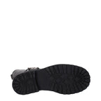 Black Leather Flat Boots