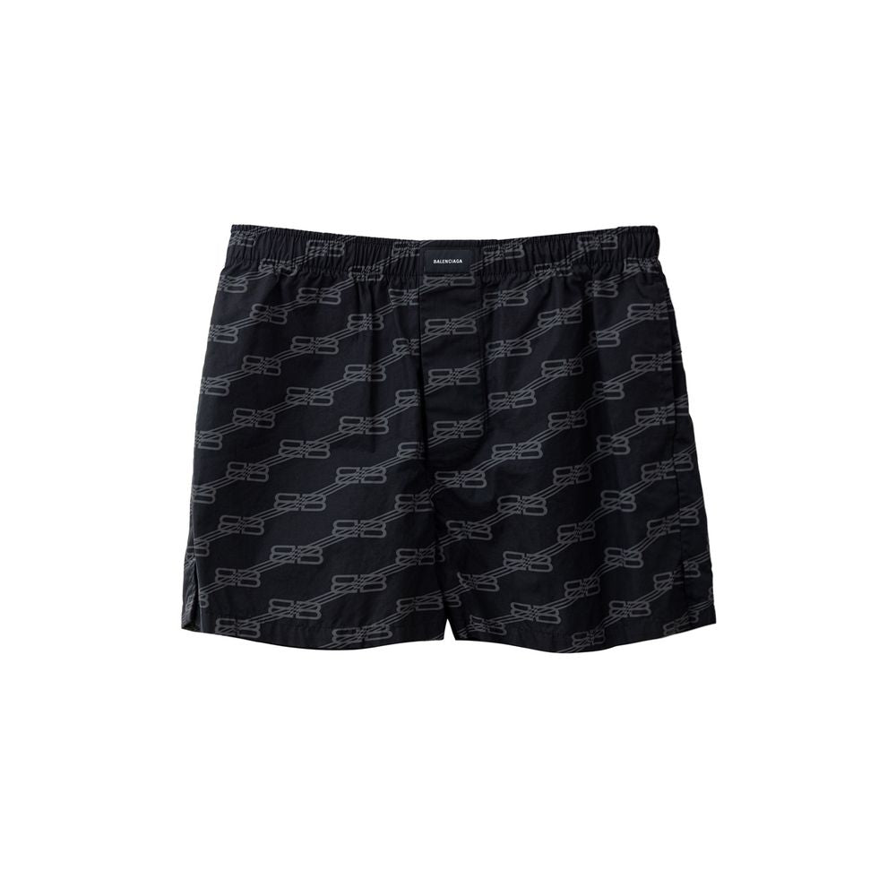 Bermudashorts aus schwarzer Baumwolle