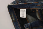 Blue Washed Boot Cut Casual Denim Pants Jeans