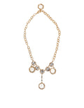 Gold Kristall Uhr Anhänger Statement Schmuck Halskette