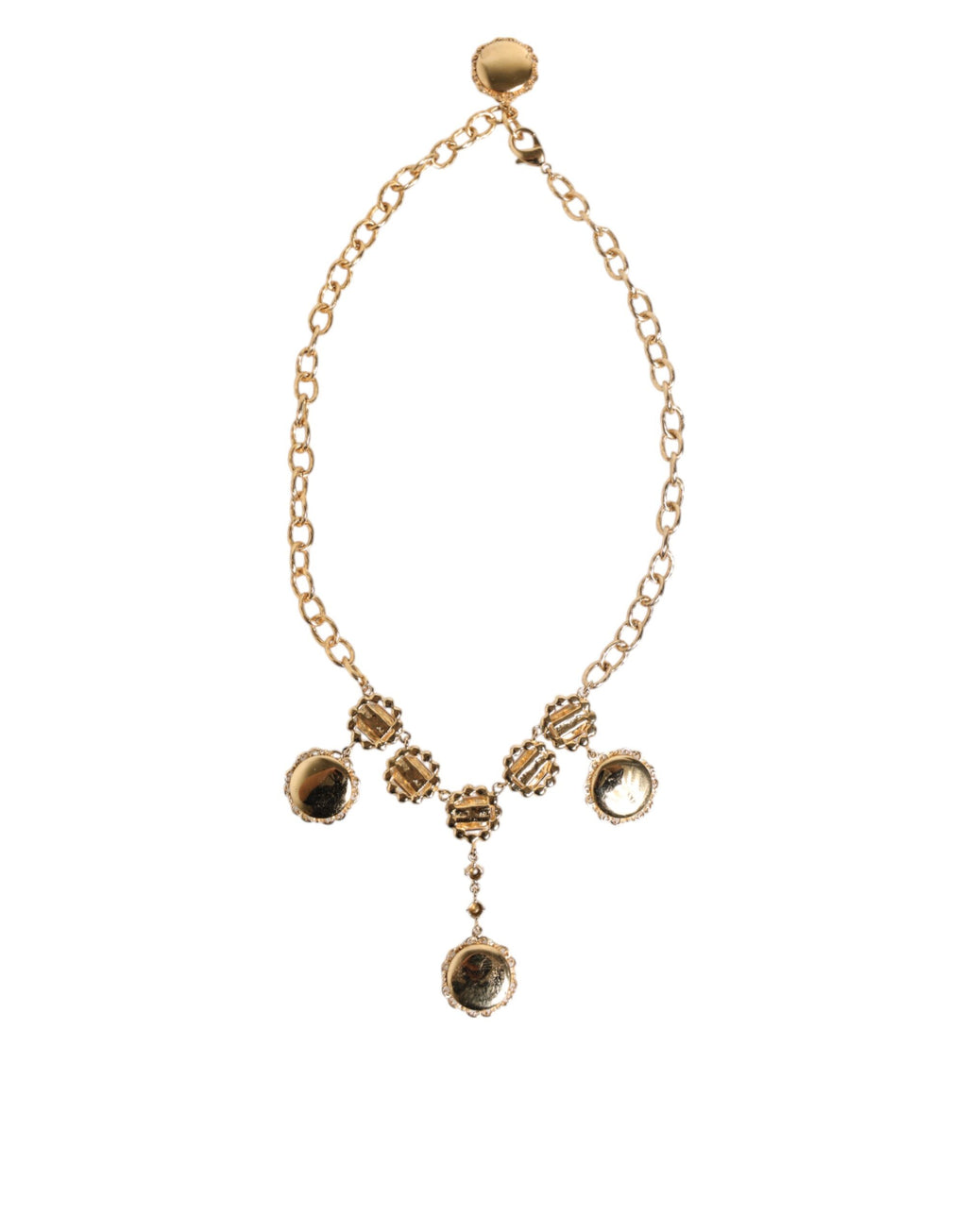 Gold Kristall Uhr Anhänger Statement Schmuck Halskette