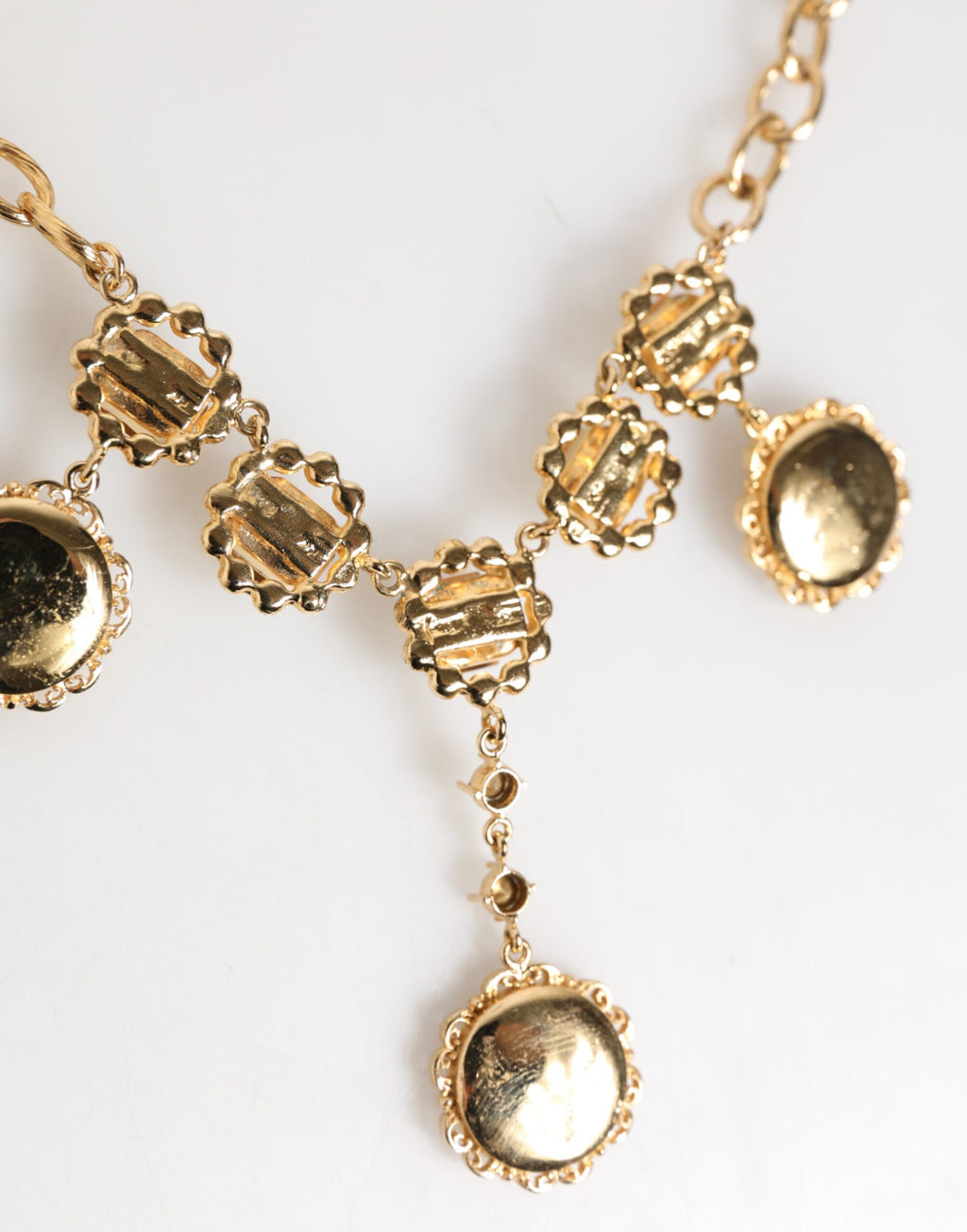 Gold Kristall Uhr Anhänger Statement Schmuck Halskette