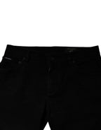 Herren-Stretch-Skinny-Jeans aus schwarzer Baumwolle