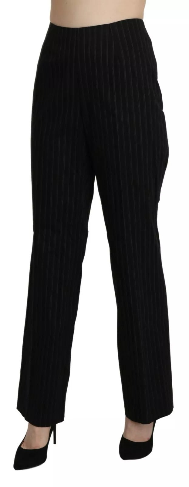 Schwarze High Waist Straight Dress Hose