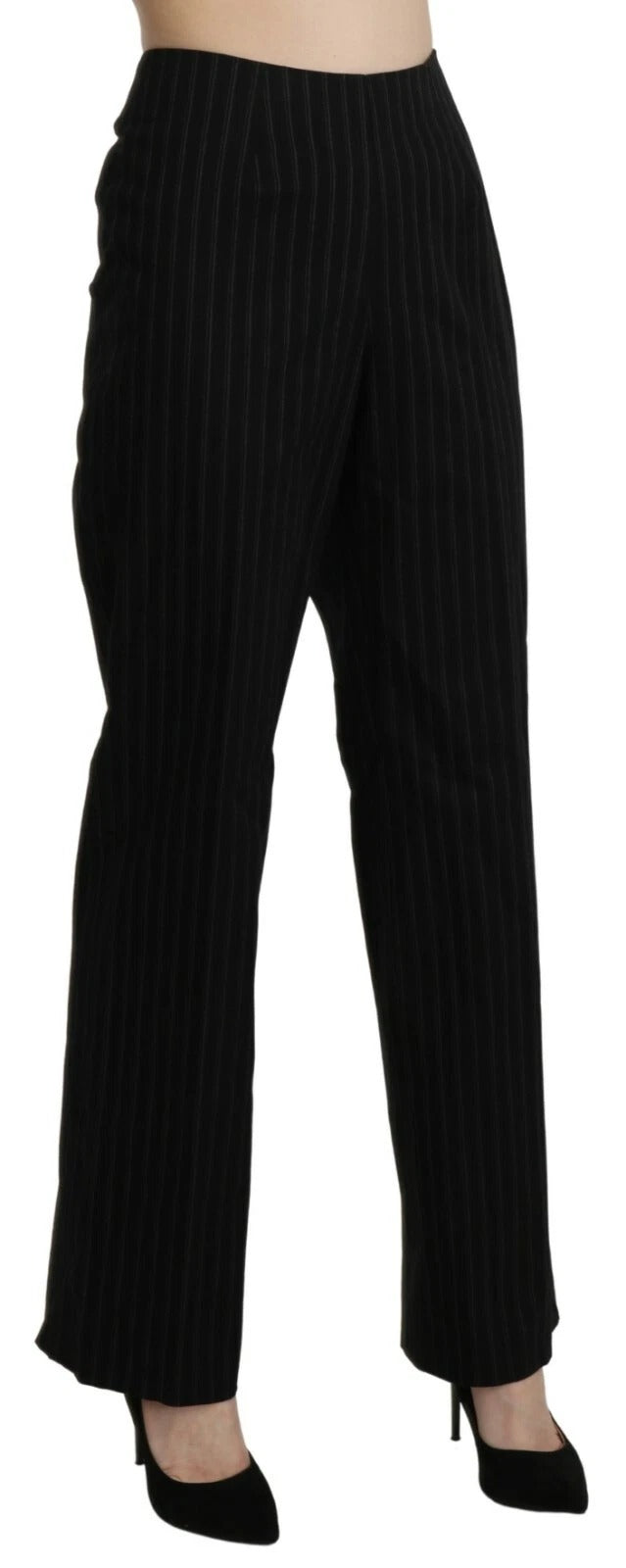 Schwarze High Waist Straight Dress Hose