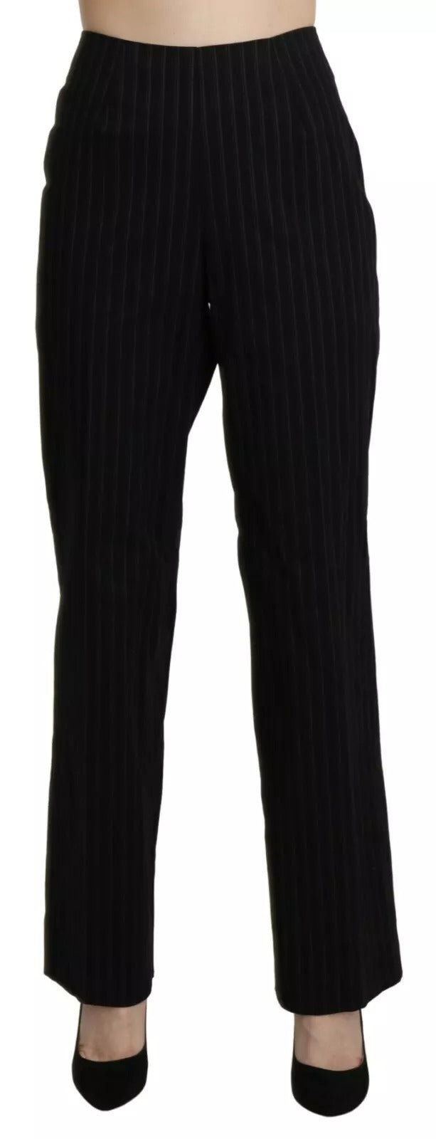 Schwarze High Waist Straight Dress Hose
