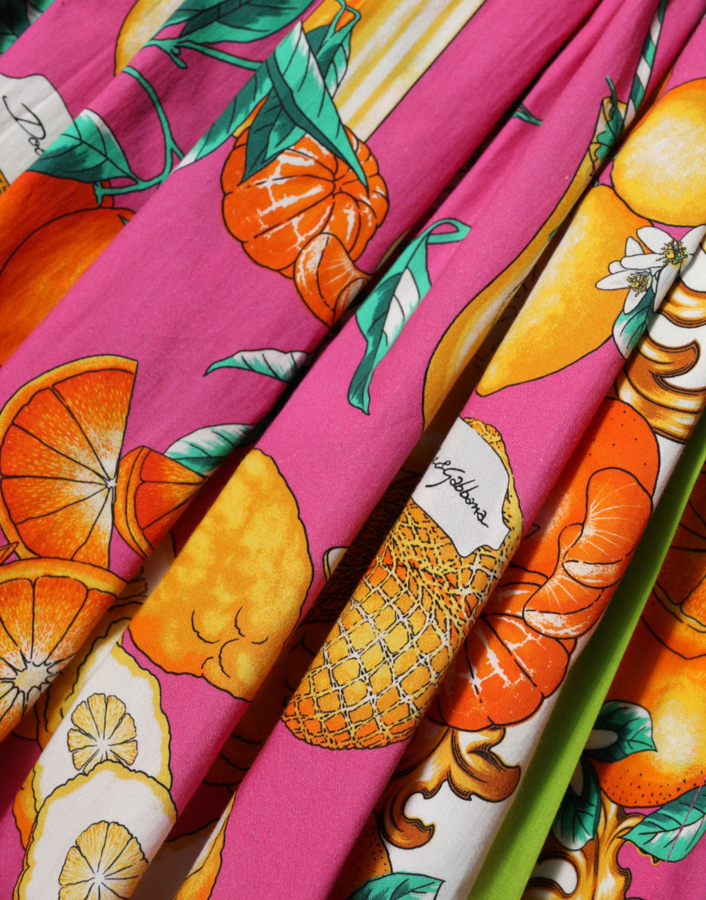 Pinkes ärmelloses A-Linien-Minikleid mit Obstmuster