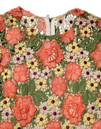 Multicolor Floral Embroidery Aline Mini Dress