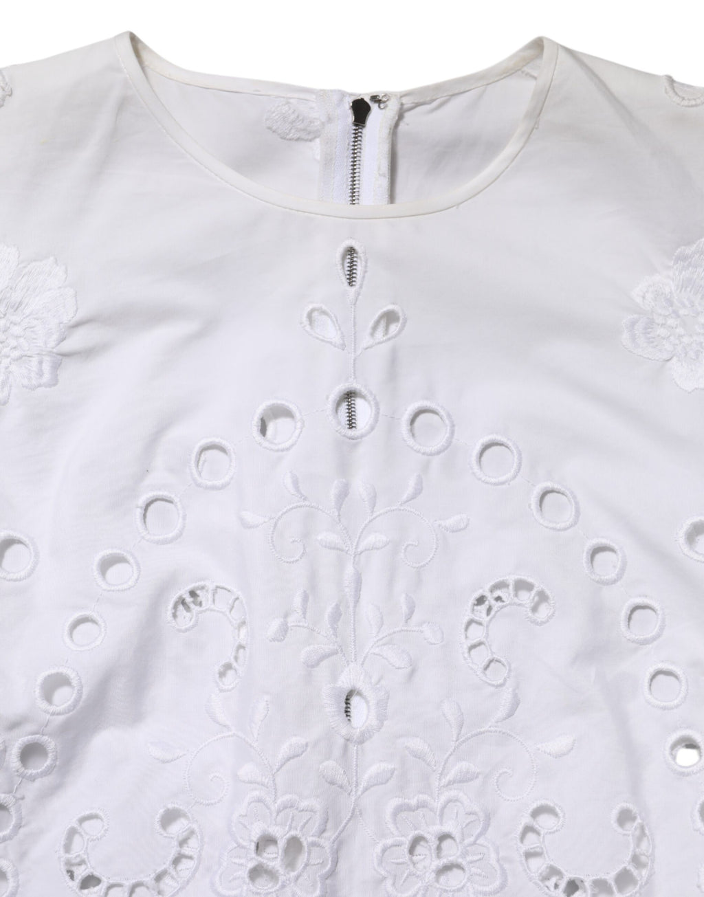 Weißes, tailliertes Mini-Kleid mit Cut-Outs