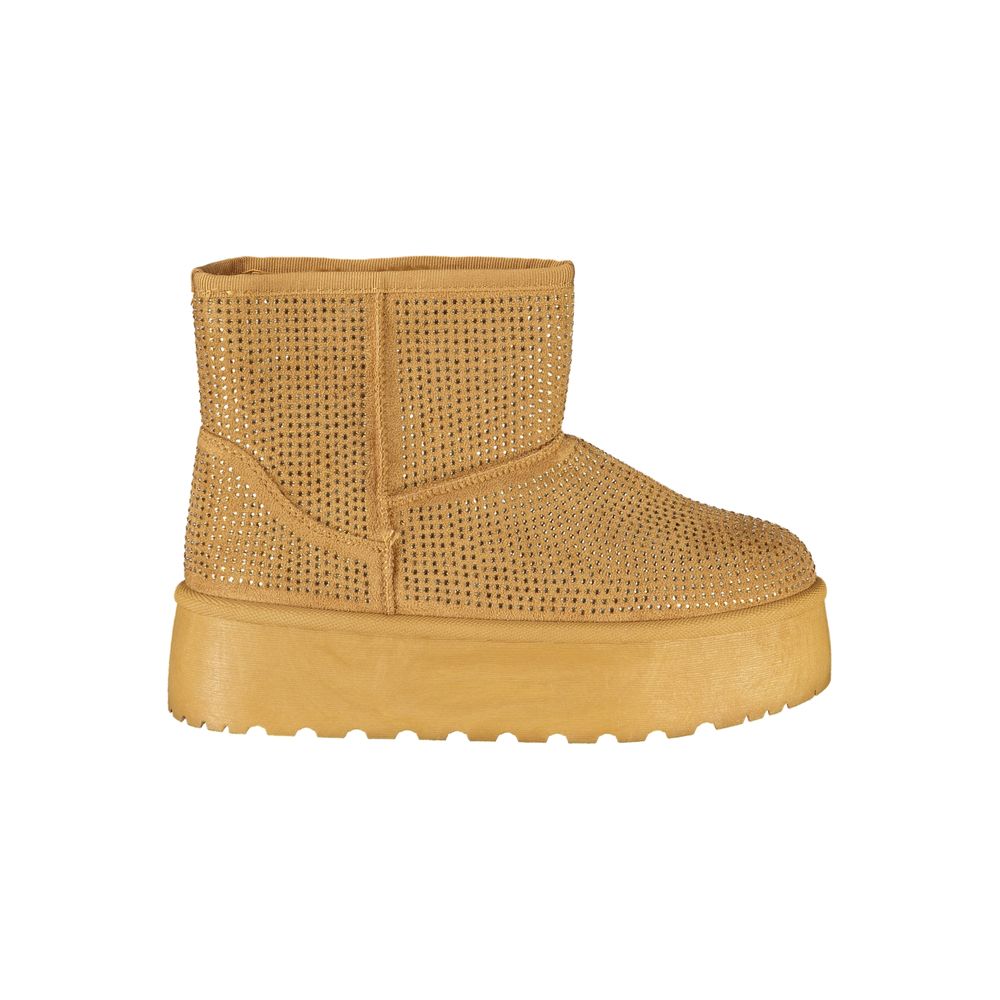 Brown Polyester Women's Boot
