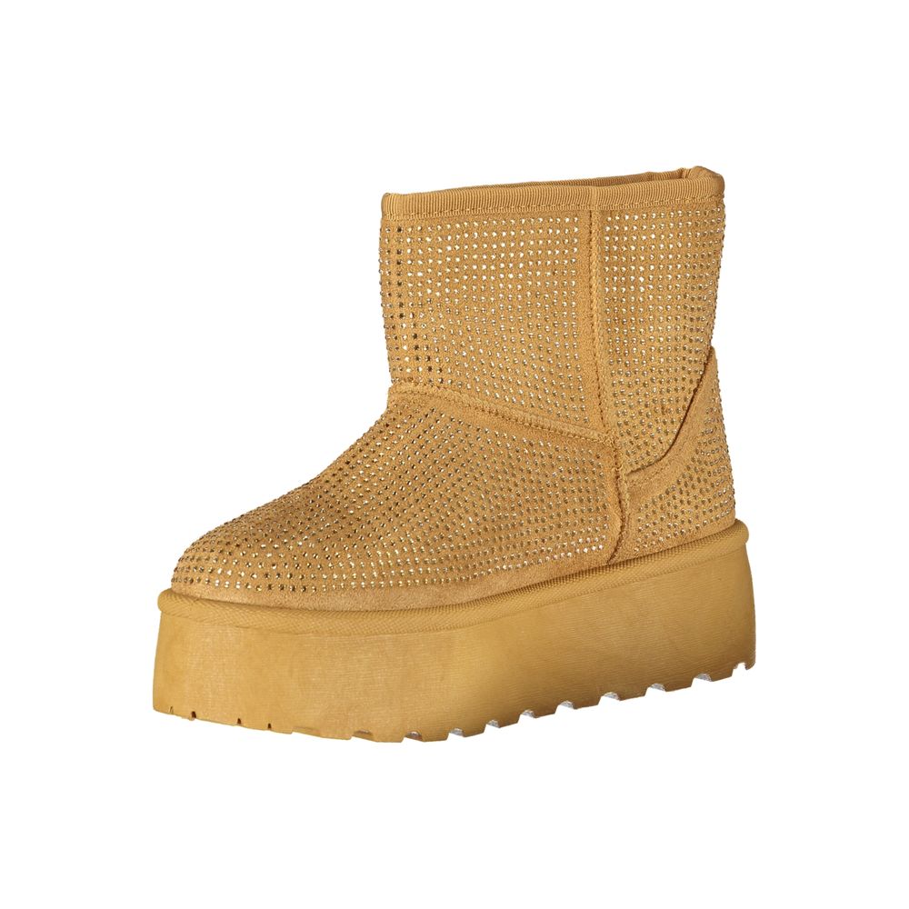 Brown Polyester Women's Boot