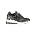 Schwarzer Polyurethan-Sneaker für Damen