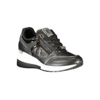 Schwarzer Polyurethan-Sneaker für Damen