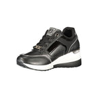 Schwarzer Polyurethan-Sneaker für Damen
