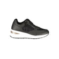 Schwarzer Polyurethan-Damen-Sneaker