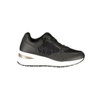 Schwarzer Polyurethan-Damen-Sneaker