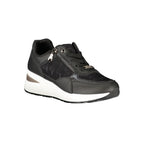 Schwarzer Polyurethan-Damen-Sneaker